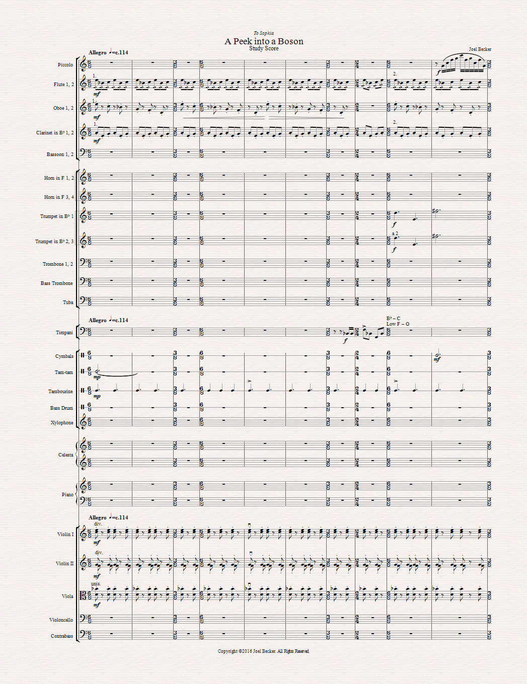 First page of the score
